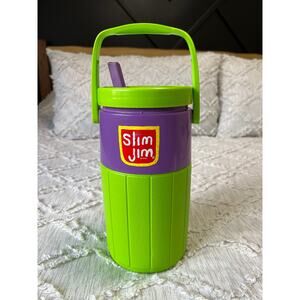 1990s Slim Jim Coleman Skateboard Water Cooler Jug Purple/Neon Green 1/2 Gal Vtg